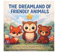 The Dreamland of Friendly Animals: A Cute Animal Coloring Storybook for Kids Ages 3-7
