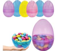 The Dreidel Company 6 """" Hunglable Huevos de Pascua de 12 pulgadas de 12 paquetes de 12 paquetes translcidos de plstico translcido Pascua se pone