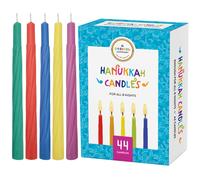 The Dreidel Company Menorah Candles Chanukah Candles 44 Colorful Hanukkah Candles for All 8 Nights of Chanukah Single-Pack