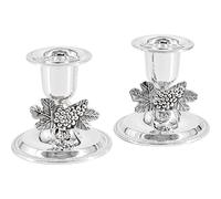 The Dreidel Company Shabbat Candelabros chapados en Plata, Juego de 2 candelabros (Individual)
