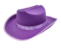 The Dreidel Company Sombrero occidental de fieltro de vaquero morado, circunferencia de 22 pulgadas, ropa de disfraz para nios, regalos de fiest
