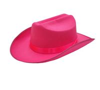 The Dreidel Company Sombrero occidental de fieltro de vaquero rosa intenso, circunferencia de 22 "", ropa de disfraz para niρos, regalos de fiesta