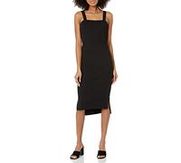 The Drop Amelia Vestido Midi Bodycon de Escote Cuadrado y Tirantes Mujer, Negro, XS