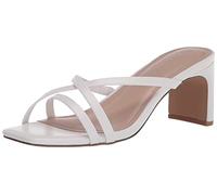The Drop Amelie Sandalias de Tacón con Punta Cuadrada para Mujer, Blanco, 37 EU