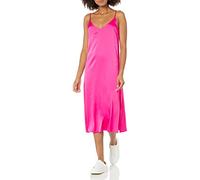 The Drop Ana Silky vestido de cuello en V Midi Slip para Mujer, Rosa Intenso, S