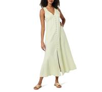 The Drop Blanca Linen Button Front V-Neck Maxi Dress Vestidos, Soft Green, S