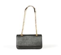 The Drop Bolso para Mujer, Koko Solapa Correa de Cadena, Rafia Negra, Talla Única