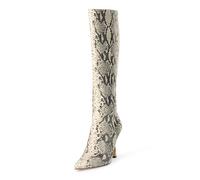 The Drop Bota de Tacón Alto Gemini Botas Altas, Serpiente Natural, 39.5 EU