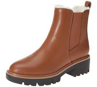 The Drop Botas Campbell para Mujer, Chelsea de Felpa Sherpa, Coñac, 39,5 EU