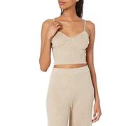 The Drop Catalina - Bralette tipo suéter para mujer, color marrón jaspeado, talla XL