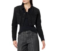The Drop Chaqueta Vaquera muy Corta para Mujer por Nami, Carbón Desgastado, L