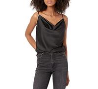 The Drop Christy Cowl Cuello Cami Sedoso Elástico Parte Superior para Mujer, Negro, XXS