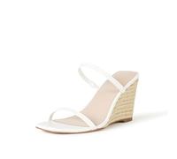 The Drop Cuñas para Mujer, Sophia Dos Tiras, Blanco + Yute, 40.5 EU