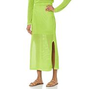 The Drop Falda Halle Midi de Ganchillo con Abertura Lateral para Mujer, Lima, 3XL Grande