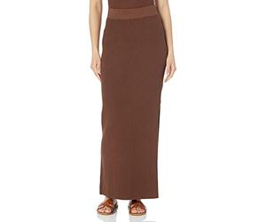 The Drop Falda para Mujer, Tyler de Punto Acanalado, Coffee Bean, XS
