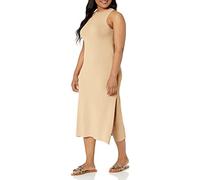 The Drop Gabriela Maxivestido de Punto de Cuello Cerrado con Falda Evasé y Raja Lateral para Mujer, Curds & Whey, S