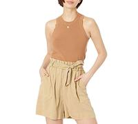 The Drop Gina Top sin Mangas de Punto con Cuello Cerrado Recortado para Mujer, Tierra, 3XL Grande