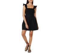 The Drop Kari - Minivestido Fruncido con Hombros con Volantes para Mujer, Color Negro, Talla Extragrande 3X