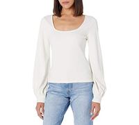 The Drop @lucyswhims Top con Mangas Globo y Escote Cuadrado para Mujer, Marfil, 4XL Grande