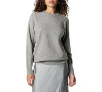 The Drop Lulu Essential Suéter de Cuello Redondo para Mujer, Gris Jaspeado, S