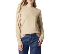 The Drop Lulu Essential Suéter de Cuello Redondo para Mujer, Taupe Heather, XL