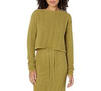 The Drop Makayla-Pullover Corto con Spalle Scoperte All'uncinetto Suéter sin Botones, Aceite de Oliva, S