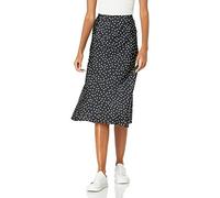 The Drop Maya Falda con efecto seda para Mujer, Estampado de lunares negro/blanco, 4XL Grande