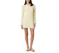 The Drop Micro Minivestido Laney de Ganchillo para Mujer, Abedul, 3XL Grande