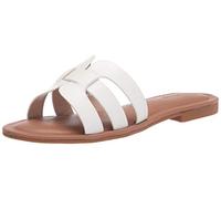 The Drop Monika Sandalias planas con banda H para Mujer, Blanco, 38 EU