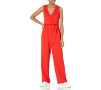 The Drop Mono Cruzado sin Mangas (Disponible en Tallas Mujer, Rojo Llama, XXL Grande