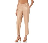 The Drop Pantalón Jogger Sin Cierre de Cuero Sintético, por @lisadnyc para Mujer, Camel, L