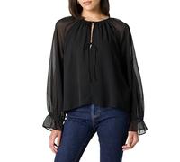The Drop Piper Tie Front Feminine Blouse Blusas, Negro, XL