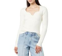 The Drop Preston Jersey Acanalado con Escote en Forma de Corazón para Mujer, Blanco Whisper, XXL Grande