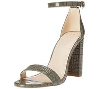 The Drop Rebecca Sandalia de Tiras de Tacón Alto de Bloque para Mujer, Alcaparra Olive Croc, 39