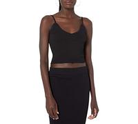 The Drop Roni Top Corto de Punto de Tirantes con Escote en Pico para Mujer, Negro, XXS