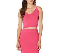The Drop Roni Top Corto de Punto de Tirantes con Escote en Pico para Mujer, Rosa Intenso, 5XL Grande