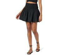 The Drop Rosalia Smocked Waist Mini Skirt Minifalda, Black, XXS