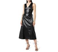 The Drop Sabi Vestido Midi Cut-Out de Cuero Vegano para Mujer, Negro, XS