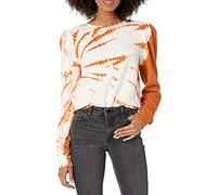 The Drop - Sudadera Jean para mujer, en felpa, con manga de farol, 3XL Grande (color marrón caldera)