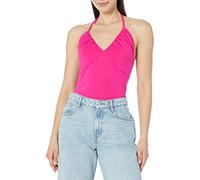 The Drop Top básico Eshika para mujer, sin mangas, cuello halter, color rosa chillón, XXL Grande (talla grande)
