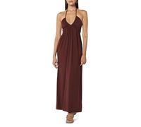 The Drop Vestido Halter para Mujer Kapri, Fruncido, Marrón Ron, XL