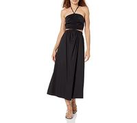 The Drop Vestido largo Brinda para mujer, en algodón, cuello halter, detalle cut-out, color negro, M