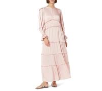 The Drop Vestido Maxi para Mujer, con Volantes Escalonados, por @withloveleena, Rosa Plateado (Silver Pink), XXL, Talla Grande