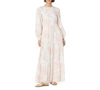 The Drop Vestido Maxi para Mujer, Escalonado, con Estampado Floral, por @withloveleena, Estampado Floral Rosa, L
