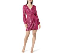 The Drop Vestido para Mujer, Helena Cruzado Lentejuelas, Rosa Brillante, XS