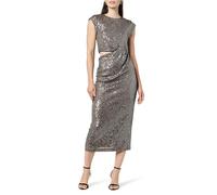 The Drop Vestido para Mujer, Padma Midi Lentejuelas Detalle Cut-Out, Peltre, XS