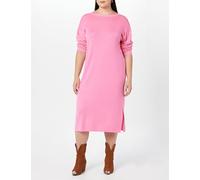The Drop Vestido sudadera midi con espalda de pico en punto acanalado Suki para Mujer, Rosa Rosa, S
