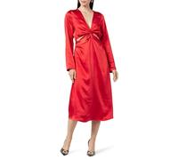 The Drop Violeta Vestido Largo Cut-Out de Seda para Mujer, Rojo Fuego, XXL