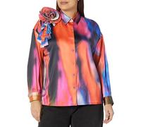 The Drop Women's Blusa con Flor, Estampado Multi, por @itsjuliettefoxx, XXL