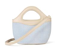 The Drop Xiomara Mini Tote Niebla Azul Rafia para Mujer, Talla Única